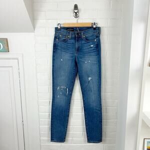 J.Crew Mid Rise Toothpick Distressed Skinny Jeans Size 26